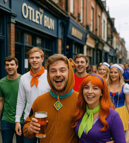 Crawlers in Scooby-Doo costumes on the Otley Run